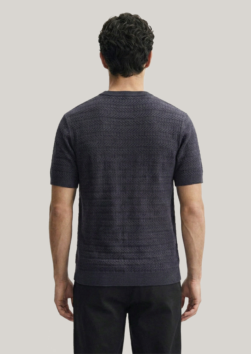 Sedley Orleans Knitted Navy T-Shirt